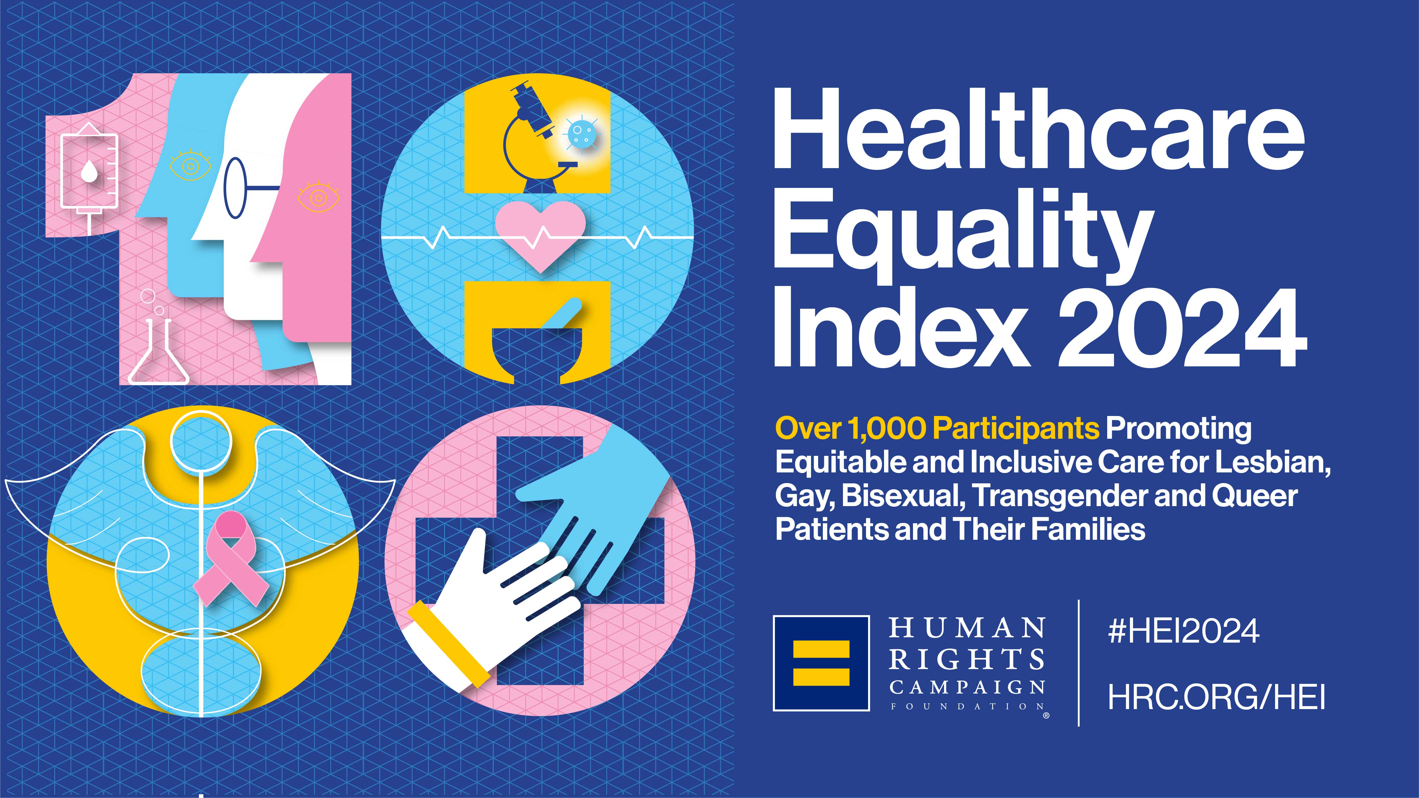 A JPEG highlighting the 2024 Healthcare Equality Index report