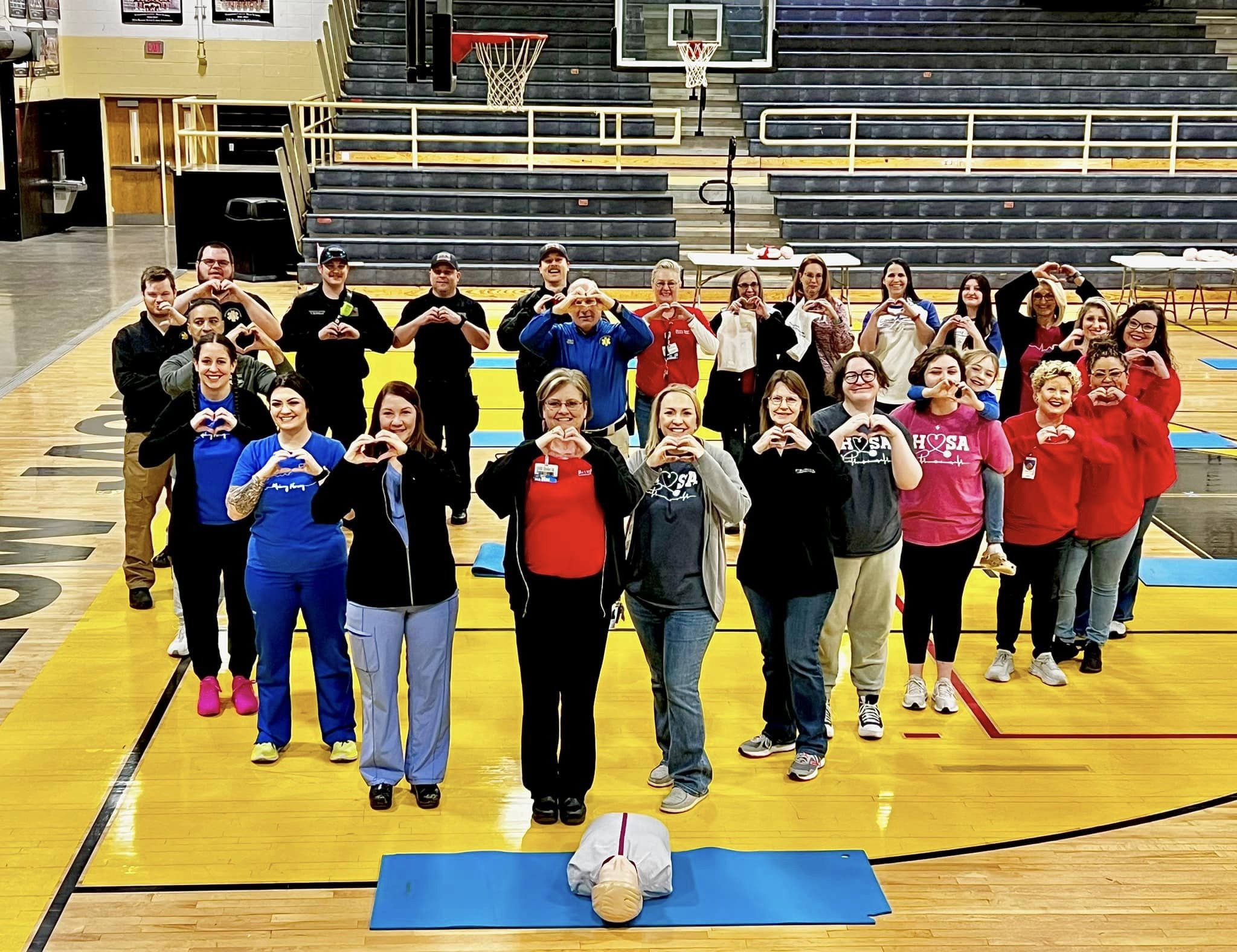 Trainees from Bluegrass Community Hospital who attended a CPR training in Woodford County.