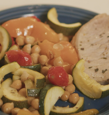 Mediterranean Pork Chops and Veggies 