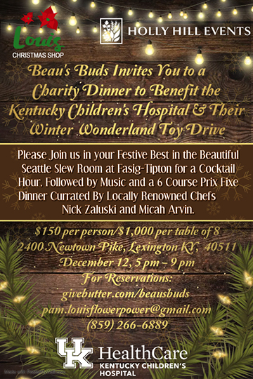 Beau's Buds Charity Dinner Invitation