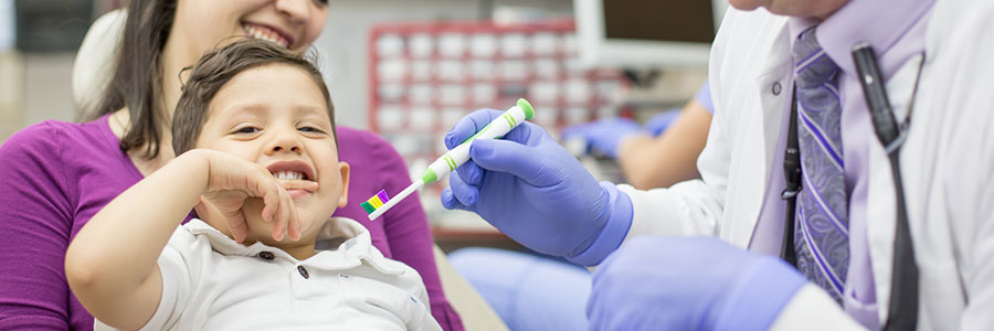 Young boy at the dentist's office