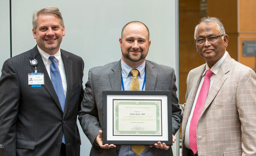 Chris Yost with Bo Cofield and Dr. Sibu Saha