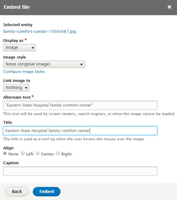 complete image fields as required