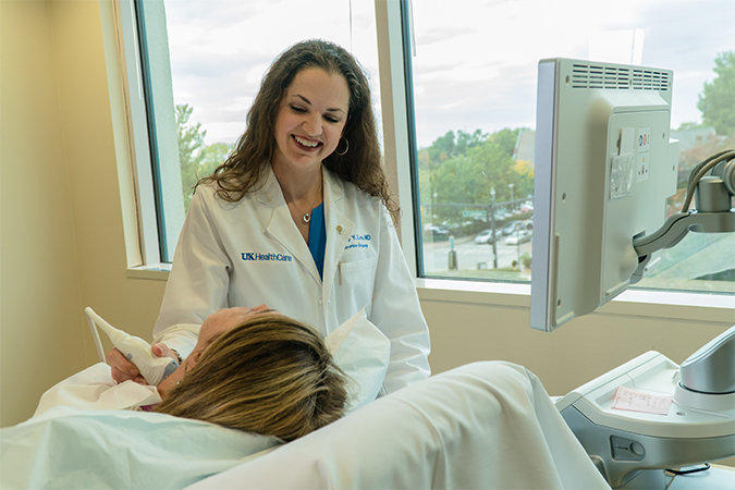 Dr. Cortney Lee and a patient