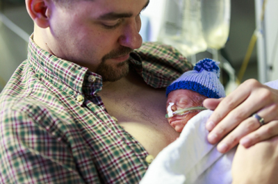 Lucas Schaftlein holds his namesake, son Lucas.