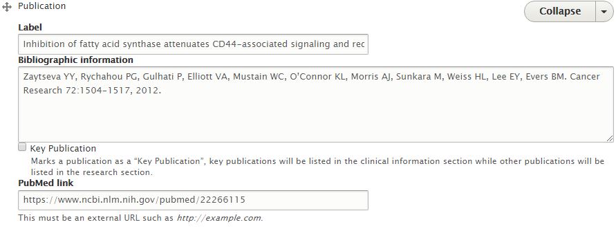 Publication fields