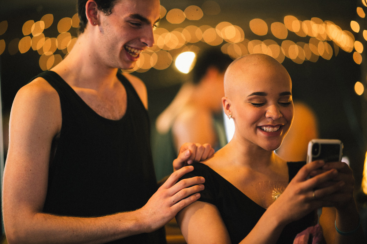 Savannah goofs off in the studio with her best friend, a fellow dancer.