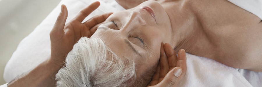 Woman getting massage therapy.