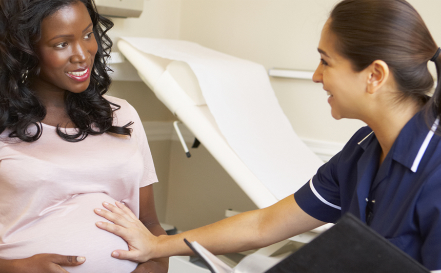 A midwife with her patient.