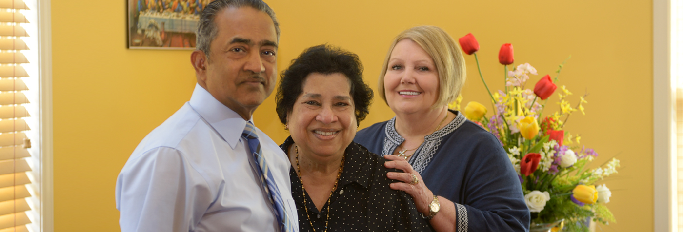 Roy and Lilly Varghese with Mallie Noble