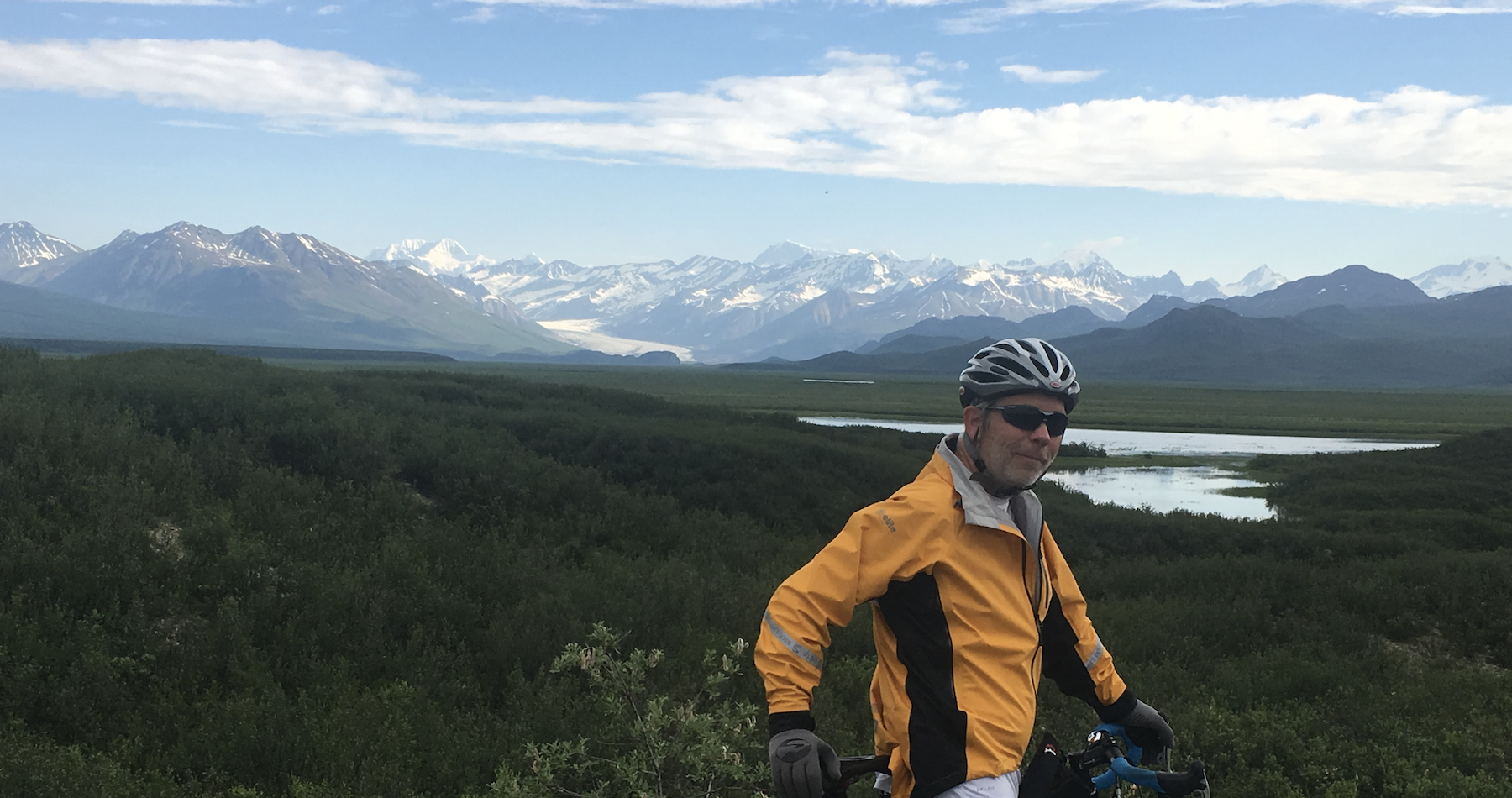 Dr. Vince Sorrell on a bicycle trip.