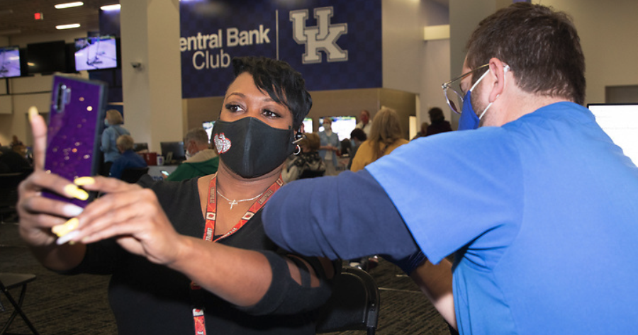 COVID-19 vaccine clinic at Kroger Field