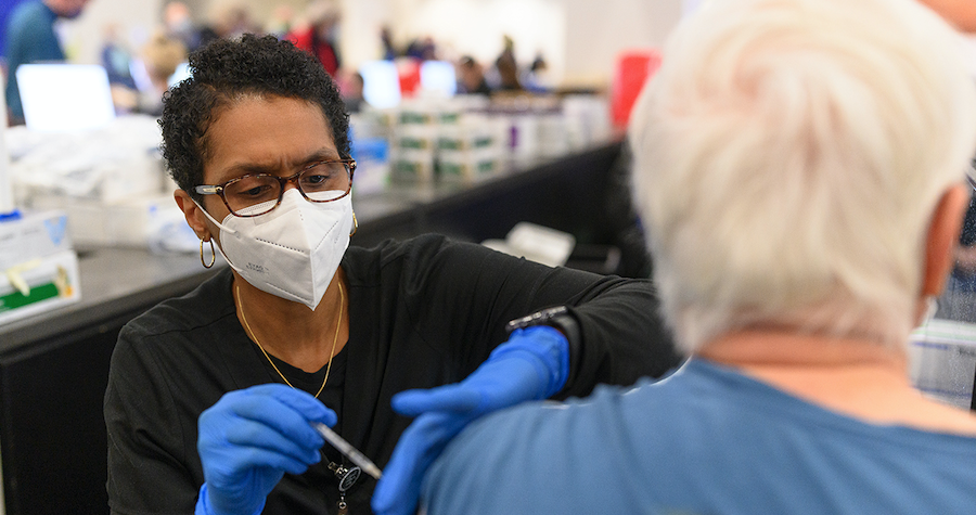 Patient receiving vaccine.