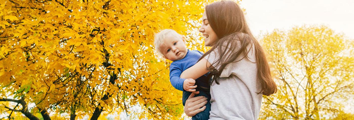 young mother and son