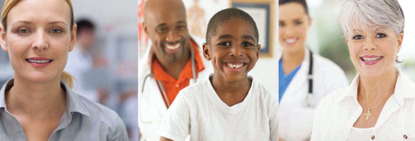 Three photographs representing typical specialty pharmacy patients.