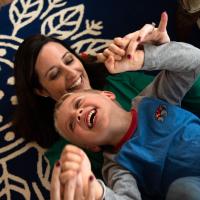 Amberlee plays with her son, Jacob.