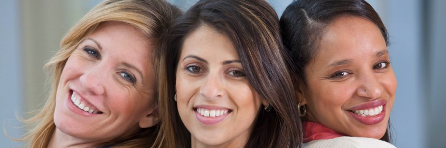 Three smiling women